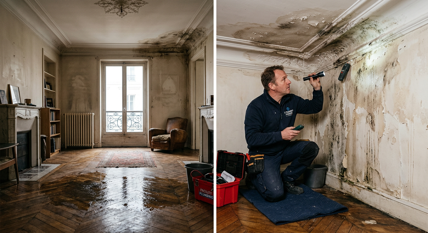 Intervention urgente dégât des eaux dans un appartement à Saint-Maur-des-Fossés