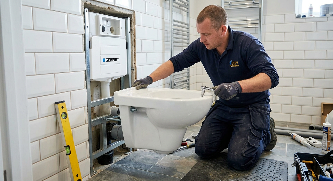 Pose de WC suspendu par un plombier professionnel à Saint-Maur-des-Fossés